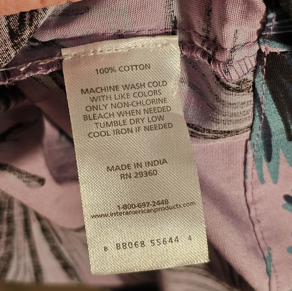 dip Lavender Palm Print Tiered Maxi Dress Cotton L - Picture 10 of 10